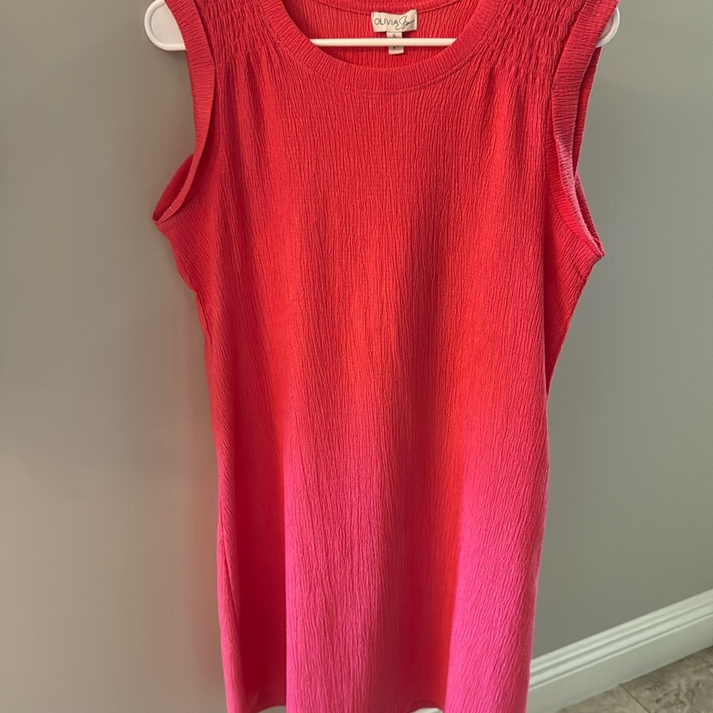 Hot pink Olivia Sky knee length dress. Size small.